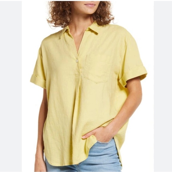 Madewell Tops - Madewell Swenson linen blend popover shirt
